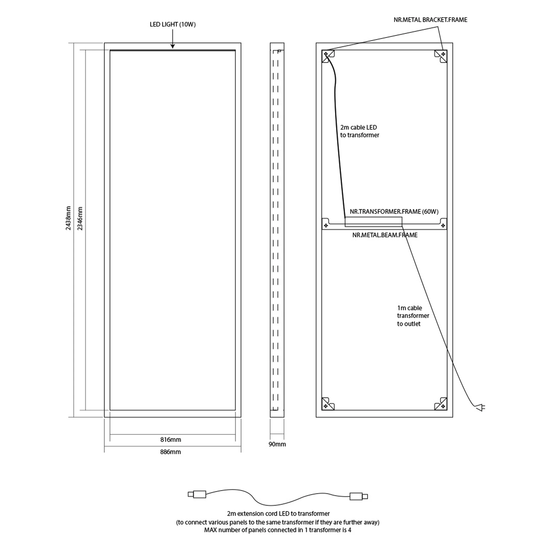 Ikon Akustik Wandpaneel mit LED Beleuchtung – Bild 5