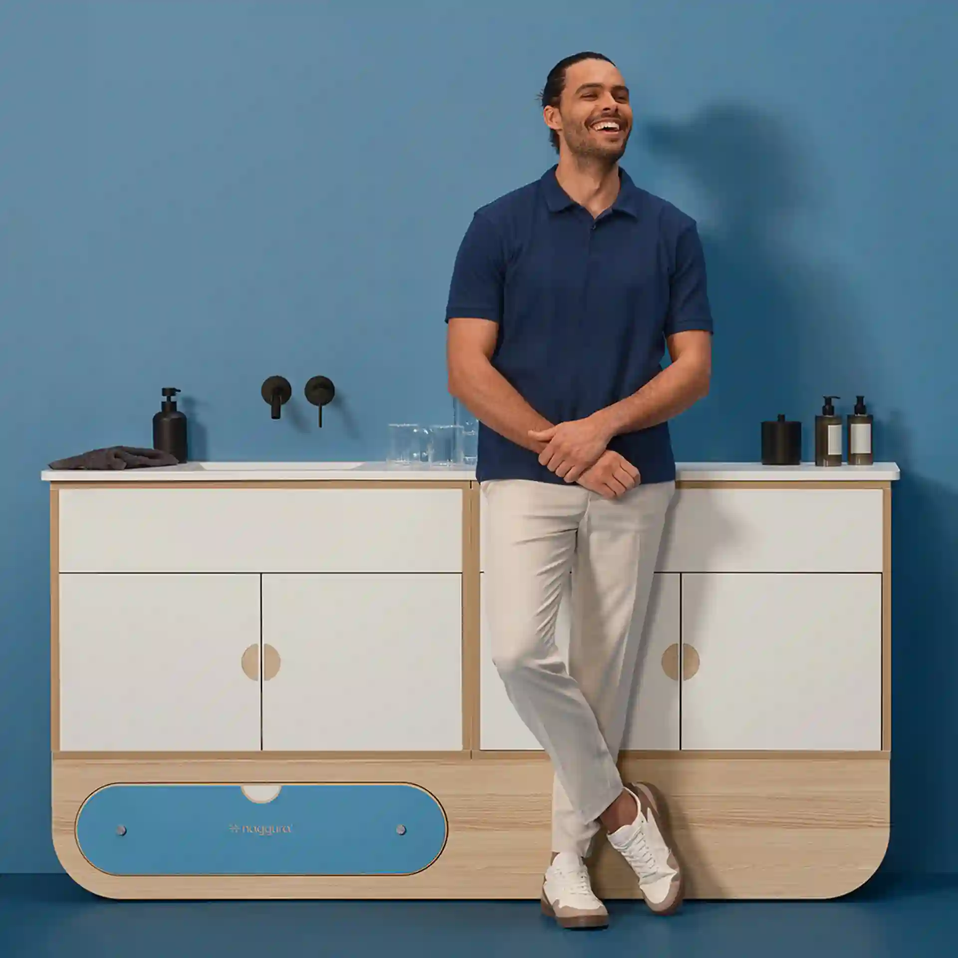 Ikon Hygienemodul L mit Edelstahlwaschbecken – Bild 2